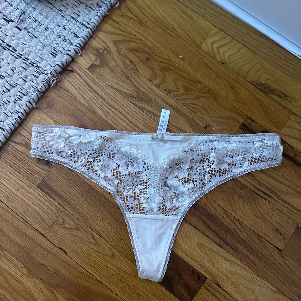adore me white lace panties NWT